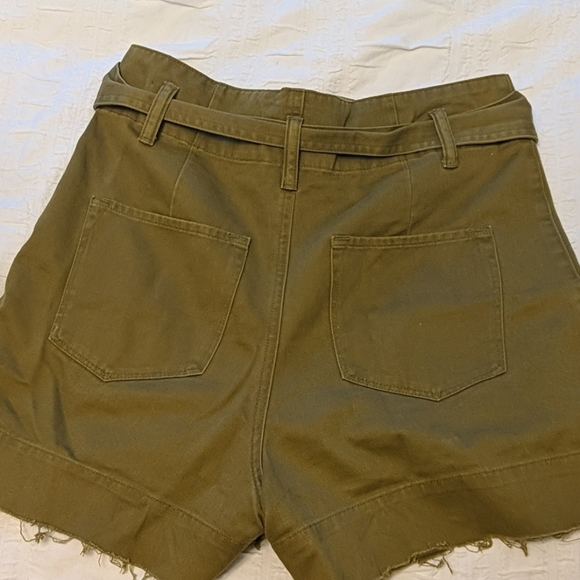 All Saints Sz S Yellow Green Paperbag Shorts - Picture 3 of 3
